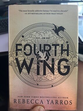 Fourth Wing by Rebecca Yarros — Metallic Gold Hardcover